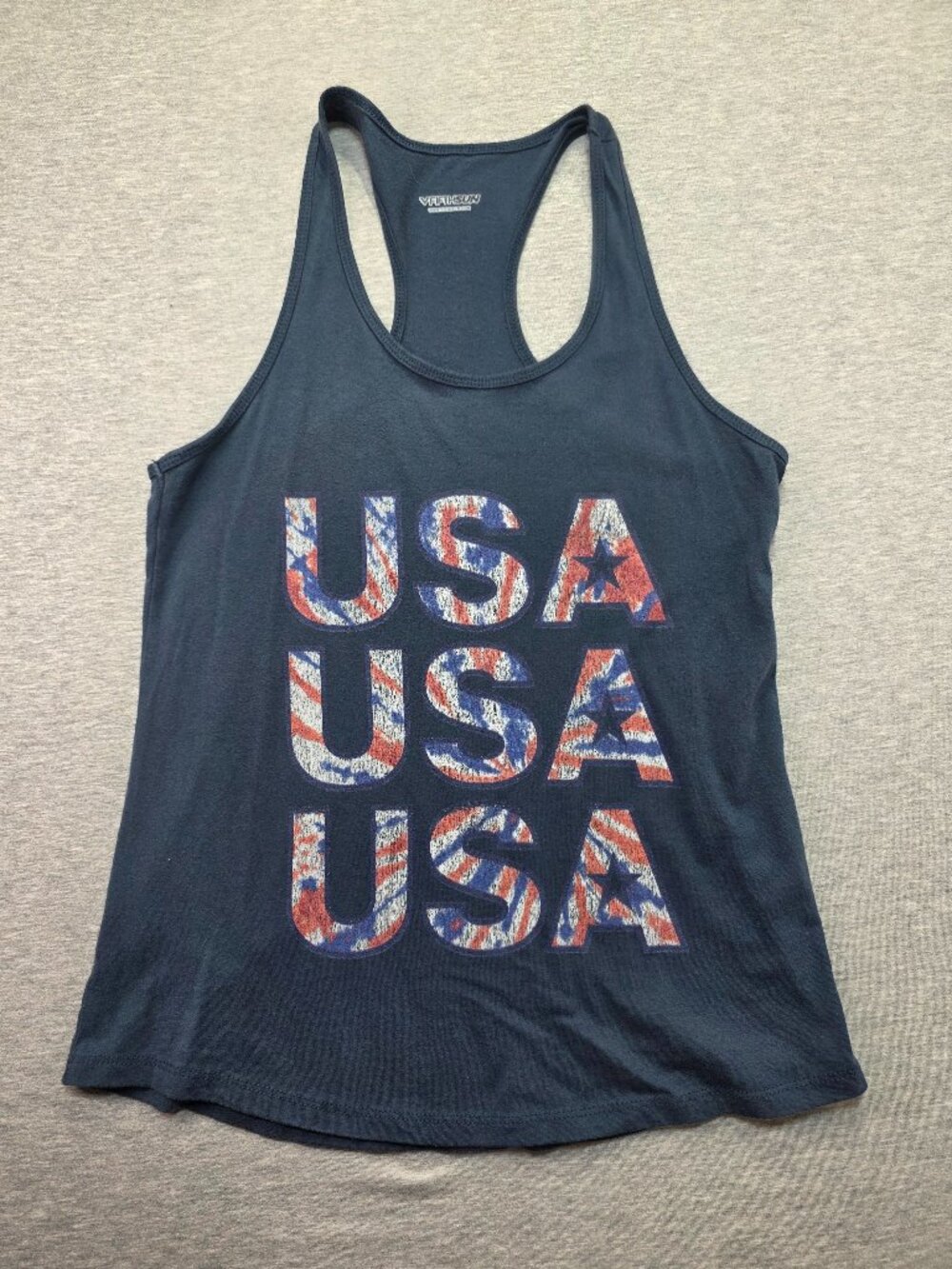 Fifth Sun USA USA USA American Flag Racerback Tank Top Navy